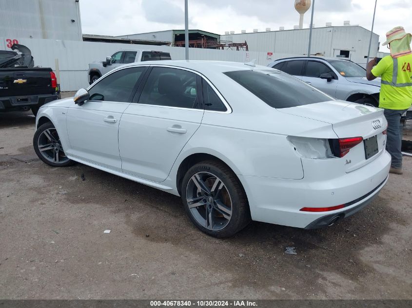 2018 Audi A4 2.0T Premium/2.0T Tech Premium VIN: WAUENAF43JN019456 Lot: 40678340