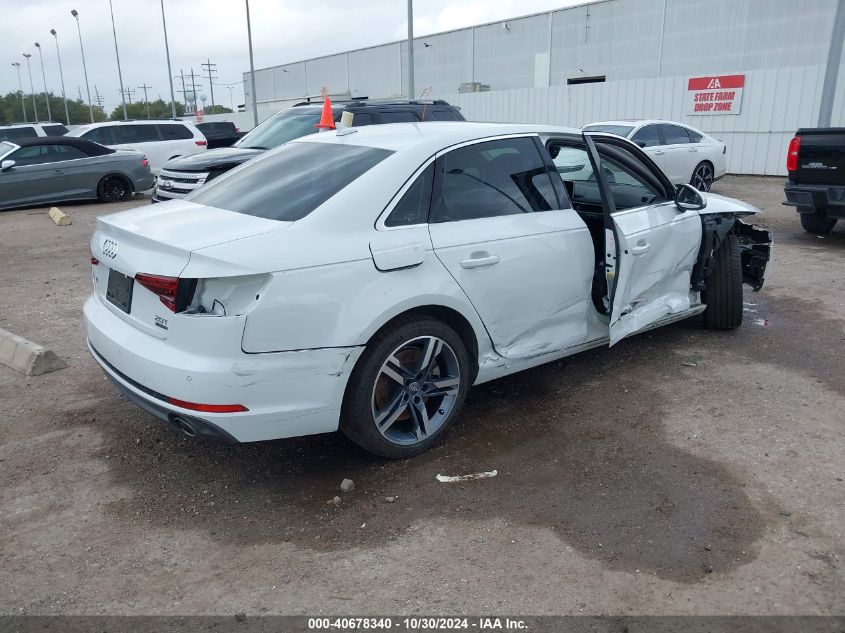 2018 Audi A4 2.0T Premium/2.0T Tech Premium VIN: WAUENAF43JN019456 Lot: 40678340