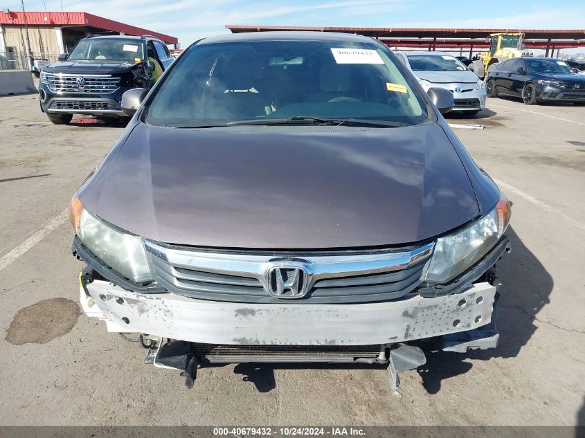 2012 Honda Civic Lx VIN: 19XFB2E52CE054304 Lot: 40679432