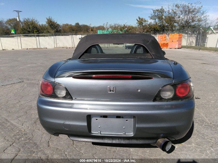 2000 Honda S2000 VIN: JHMAP114XYT003942 Lot: 40679610