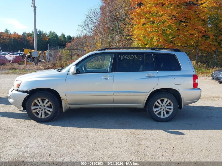 2006 Toyota Highlander Hybrid V6 VIN: JTEEW21A260005860 Lot: 40680303