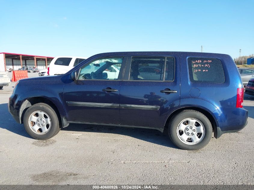 2013 Honda Pilot Lx VIN: 5FNYF4H20DB083712 Lot: 40680926