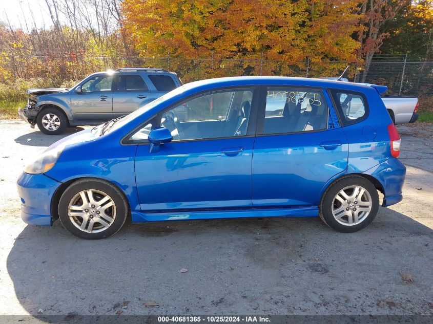 2007 Honda Fit Sport VIN: JHMGD38697S034223 Lot: 40681365