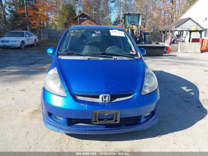 2007 Honda Fit Sport VIN: JHMGD38697S034223 Lot: 40681365