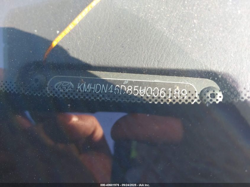 2005 Hyundai Elantra Gls/Gt VIN: KMHDN46D85U006189 Lot: 40681976