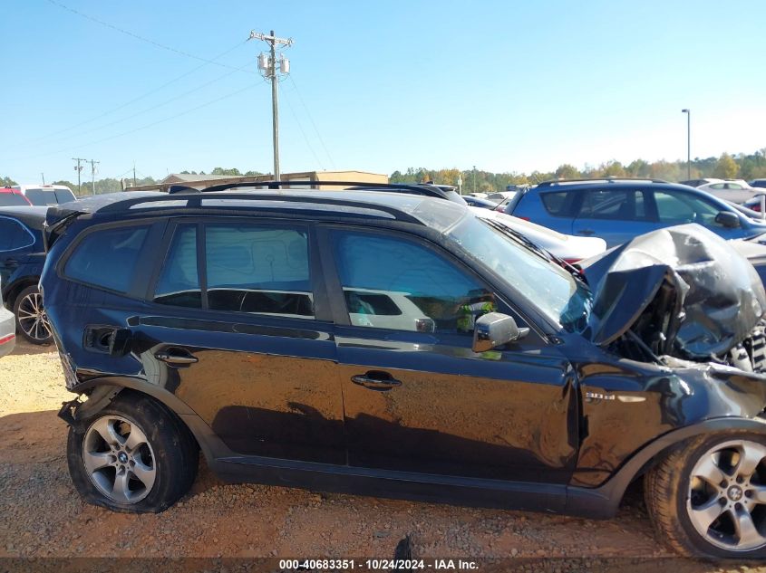 2007 BMW X3 3.0Si VIN: WBXPC93477WF14790 Lot: 40683351