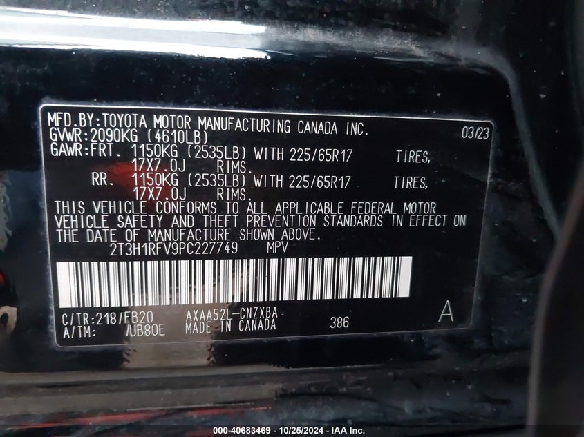 2023 TOYOTA RAV4 LE - 2T3H1RFV9PC227749