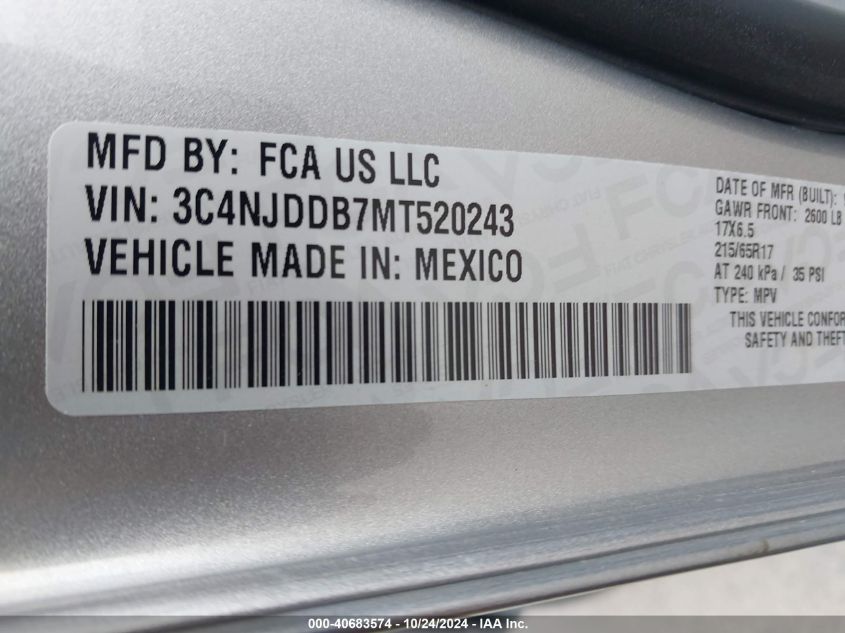 VIN 3C4NJDDB7MT520243 2021 Jeep Compass, Trailhawk 4X4 no.9