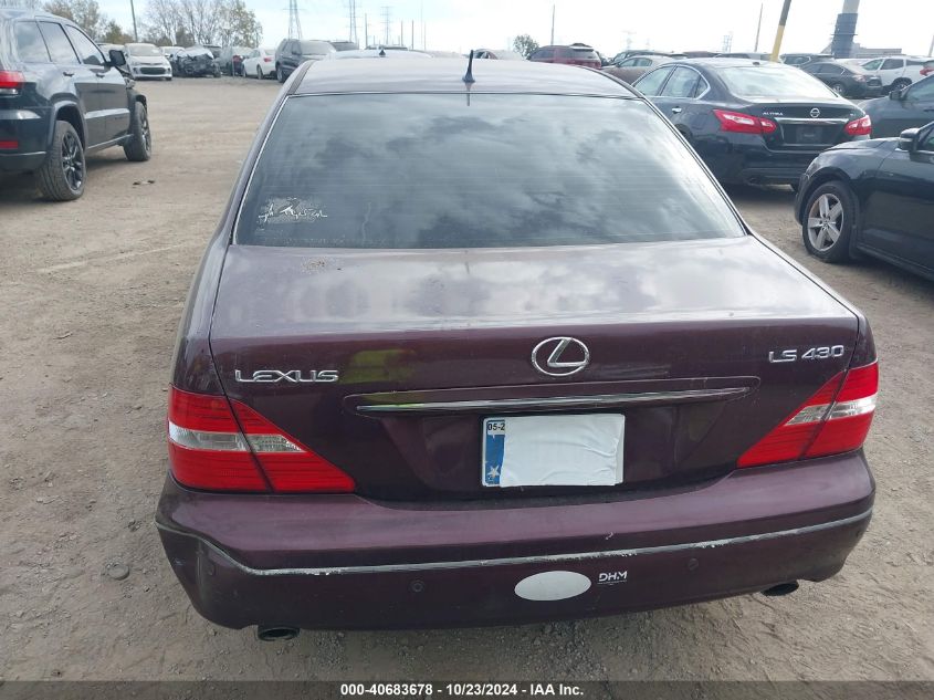 2005 Lexus Ls 430 VIN: JTHBN36F555011804 Lot: 40683678