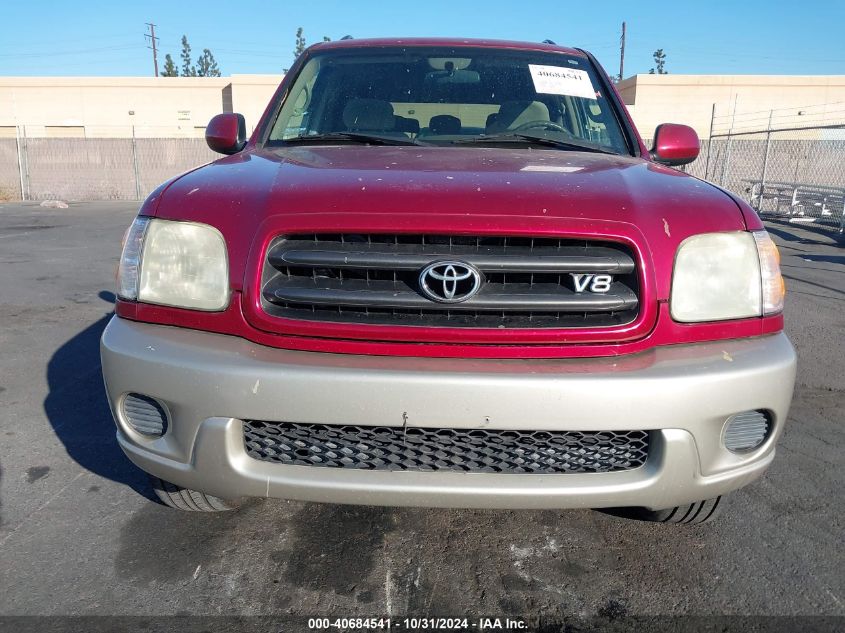 2001 Toyota Sequoia Sr5 V8 VIN: 5TDZT34AX1S020144 Lot: 40684541