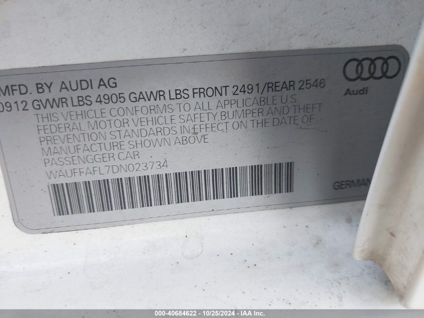 2013 AUDI A4 2.0T PREMIUM - WAUFFAFL7DN023734