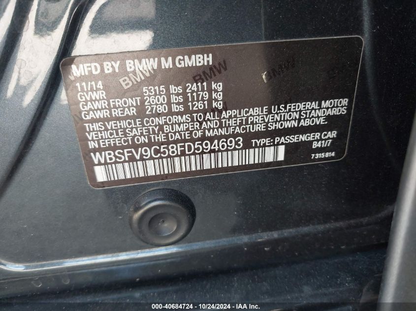 2015 BMW M5 - WBSFV9C58FD594693