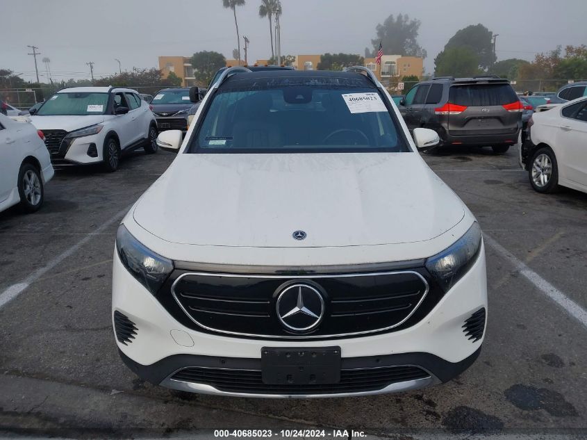 2022 Mercedes-Benz Eqb 300 Suv 4Matic VIN: W1N9M0KB9NN011348 Lot: 40685023