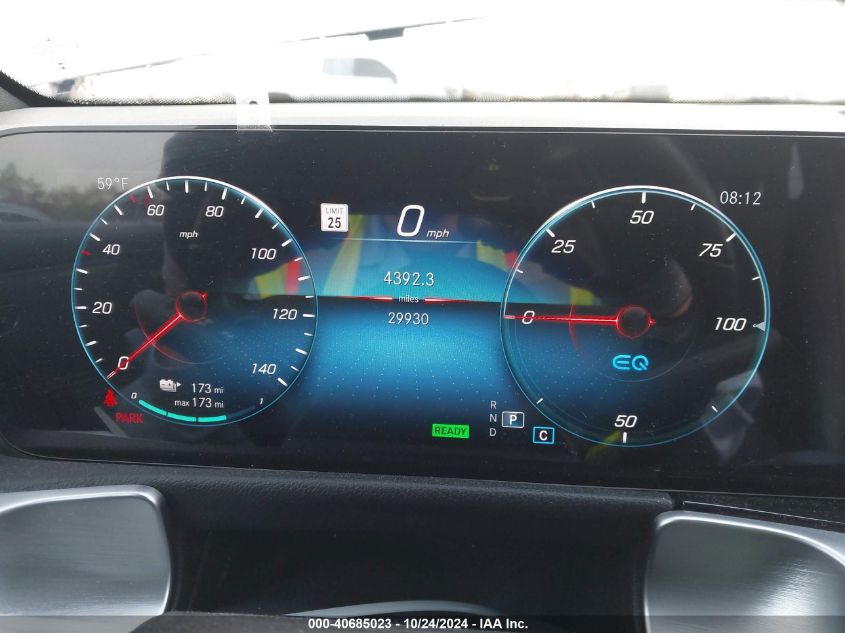 2022 Mercedes-Benz Eqb 300 Suv 4Matic VIN: W1N9M0KB9NN011348 Lot: 40685023