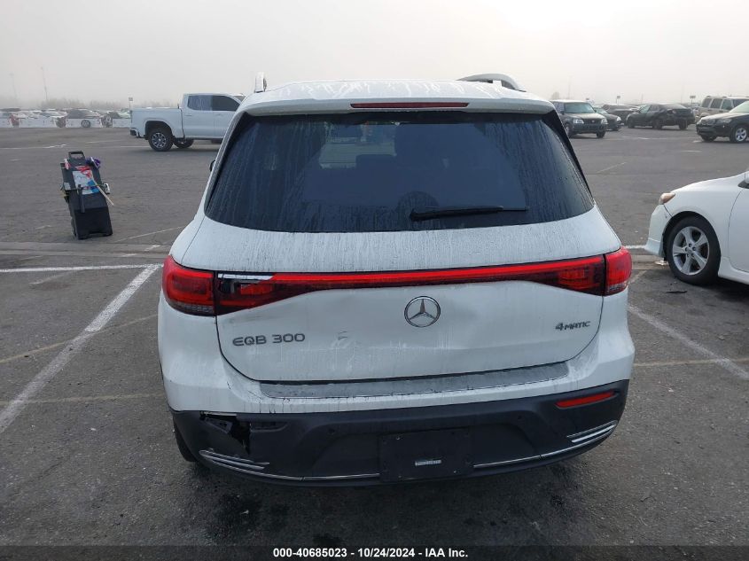 2022 Mercedes-Benz Eqb 300 Suv 4Matic VIN: W1N9M0KB9NN011348 Lot: 40685023
