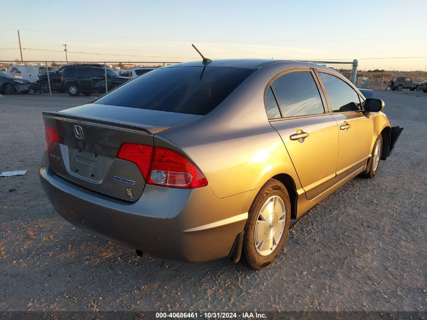 2008 Honda Civic Hybrid VIN: JHMFA36268S019491 Lot: 40686461