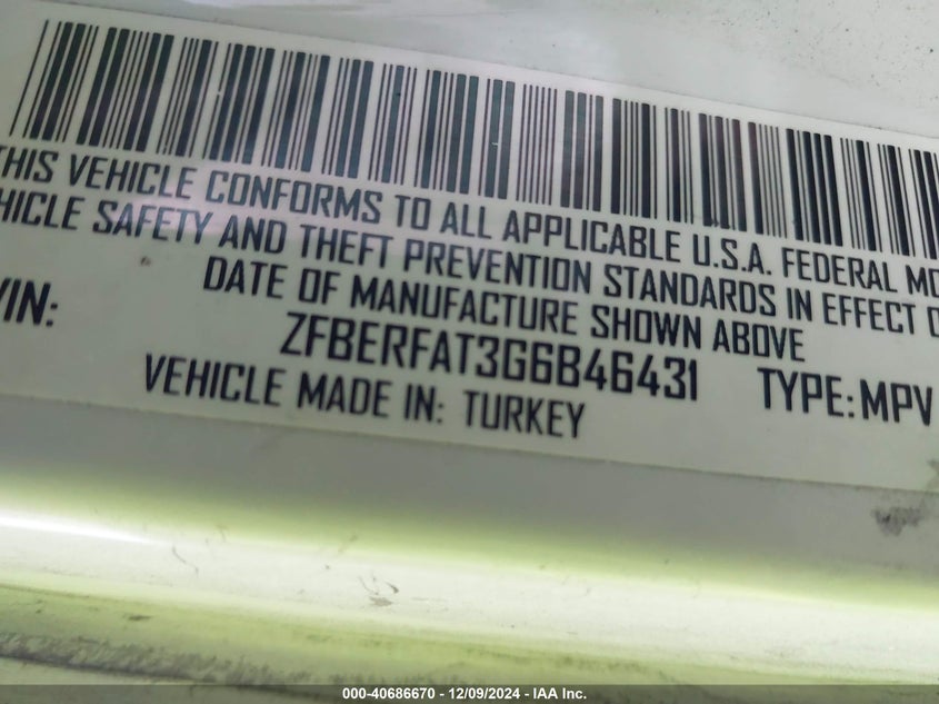 2016 RAM PROMASTER CITY - ZFBERFAT3G6B46431