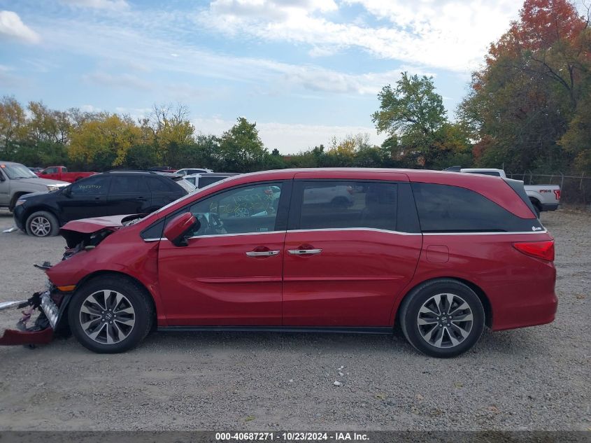 2022 Honda Odyssey Ex-L VIN: 5FNRL6H72NB034579 Lot: 40687271