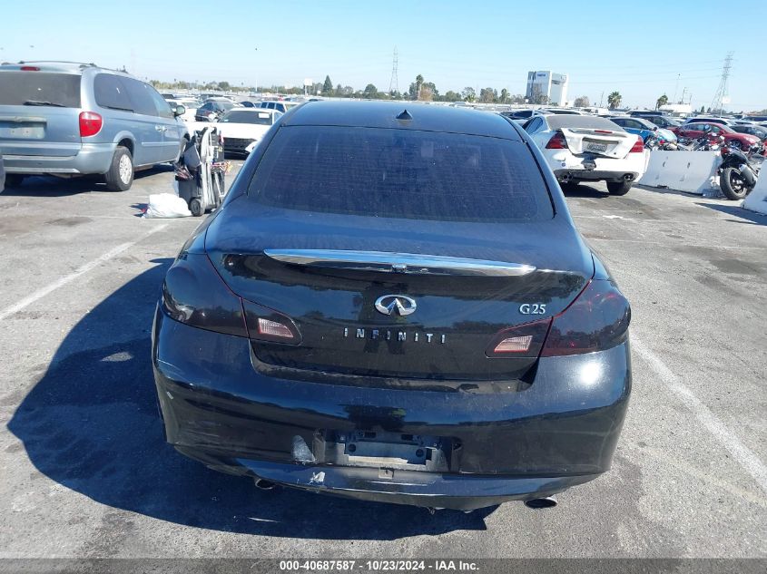 2011 Infiniti G25 Journey VIN: JN1DV6AP2BM602348 Lot: 40687587