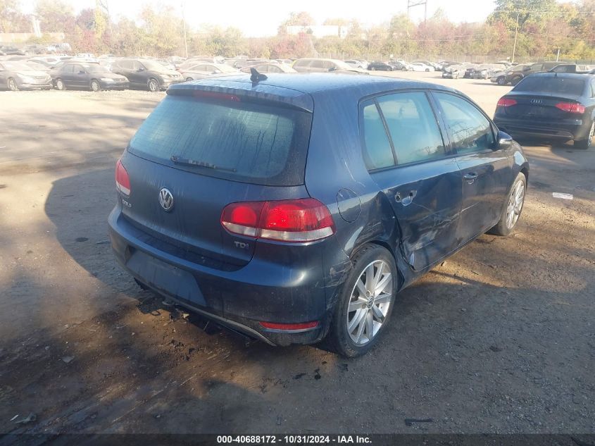 2011 Volkswagen Golf Tdi 4-Door VIN: WVWNM9AJ1BW190896 Lot: 40688172