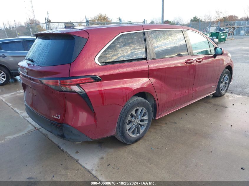 VIN 5TDKRKEC9MS043252 2021 Toyota Sienna, LE no.4