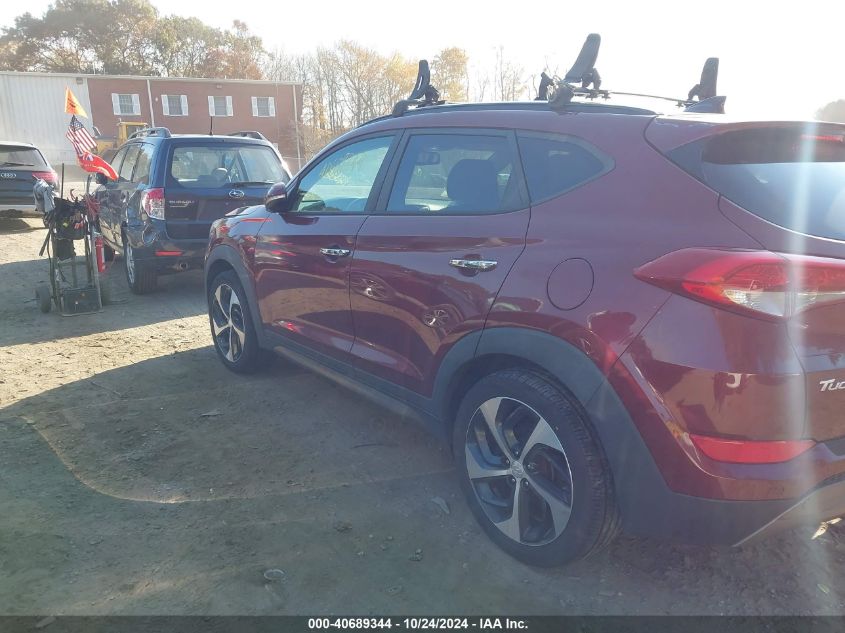 2016 Hyundai Tucson Limited VIN: KM8J3CA27GU180511 Lot: 40689344