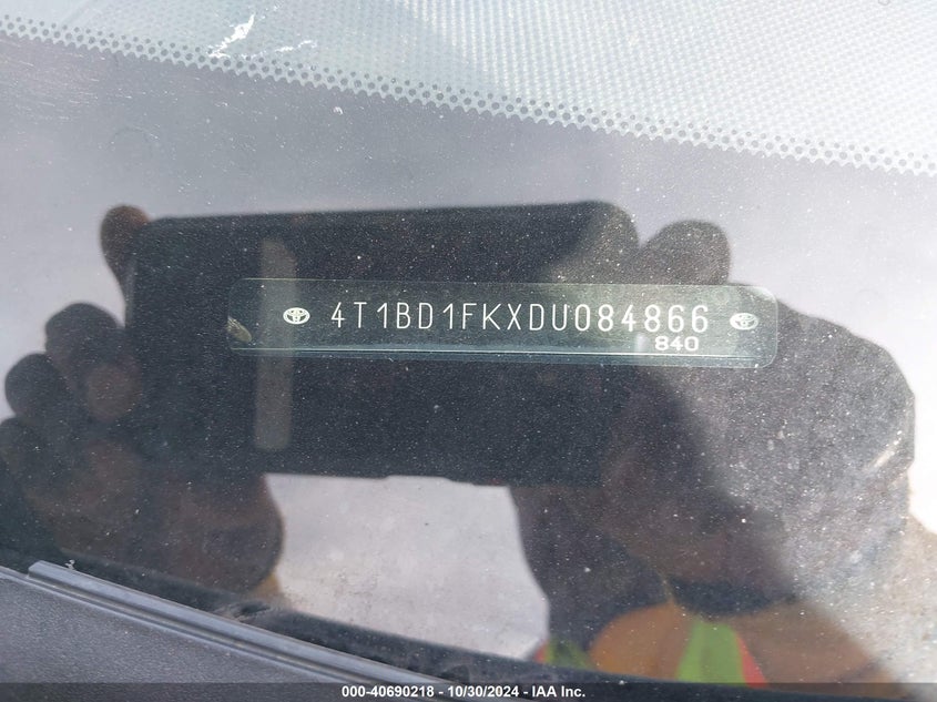 2013 TOYOTA CAMRY HYBRID VIN: 4T1BD1FKXDU084866