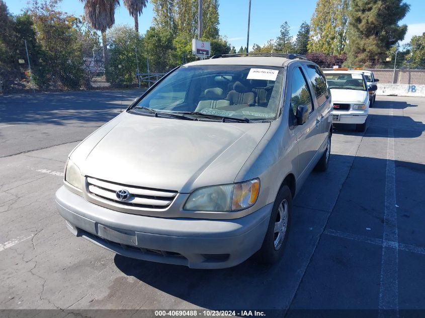 2002 Toyota Sienna Le VIN: 4T3ZF13C52U484117 Lot: 40690488