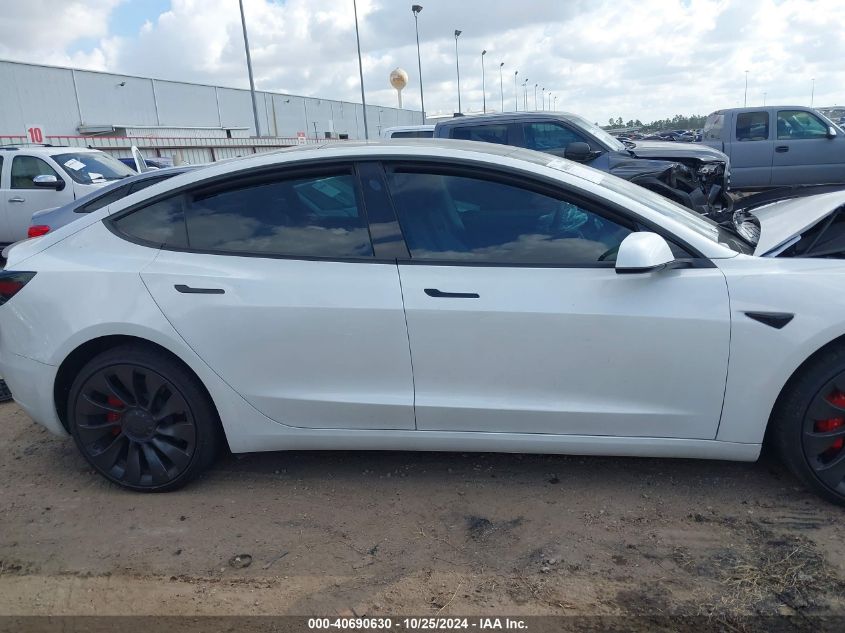 2023 Tesla Model 3 Performance Dual Motor All-Wheel Drive VIN: 5YJ3E1EC6PF693076 Lot: 40690630