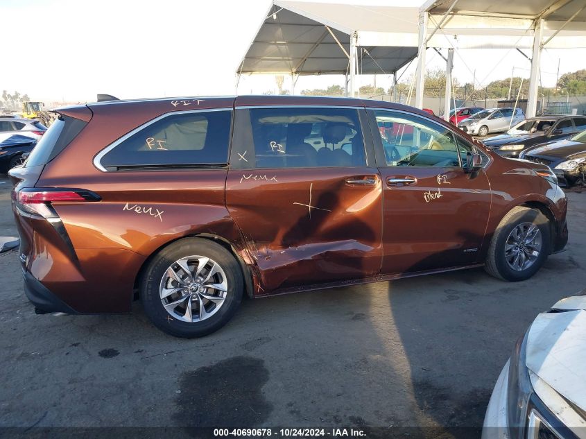 2021 Toyota Sienna Xle VIN: 5TDYRKEC8MS032009 Lot: 40690678