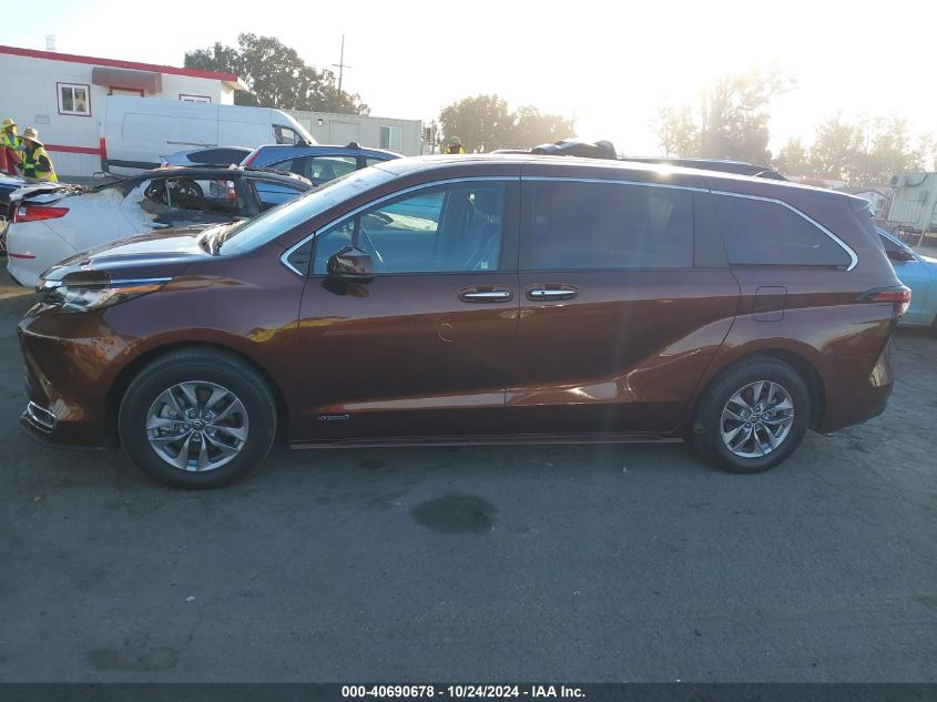 2021 Toyota Sienna Xle VIN: 5TDYRKEC8MS032009 Lot: 40690678