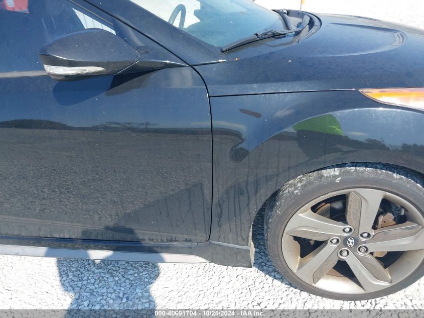 2013 Hyundai Veloster Turbo W/Black VIN: KMHTC6AE9DU121279 Lot: 40691704