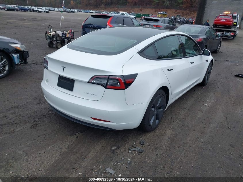 VIN 5YJ3E1EB4NF152435 2022 TESLA MODEL 3 no.4