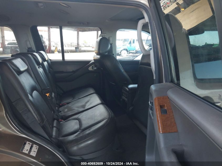 2007 Nissan Pathfinder Le VIN: 5N1AR18U37C632292 Lot: 40692609