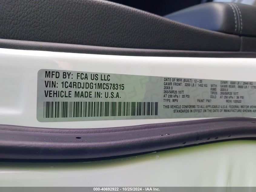 2021 DODGE DURANGO GT PLUS AWD - 1C4RDJDG1MC578315