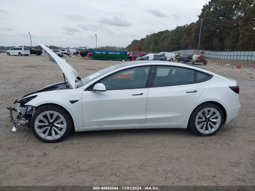 2022 Tesla Model 3 Rear-Wheel Drive VIN: 5YJ3E1EA3NF302753 Lot: 40693044