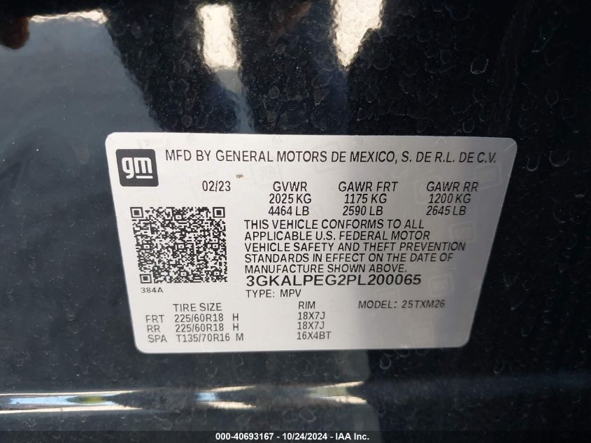 2023 GMC Terrain Fwd Slt VIN: 3GKALPEG2PL200065 Lot: 40693167