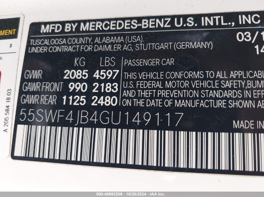 2016 MERCEDES-BENZ C 300 LUXURY/SPORT - 55SWF4JB4GU149117