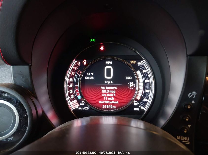 2016 Fiat 500 Abarth VIN: 3C3CFFFH4GT144843 Lot: 40693292