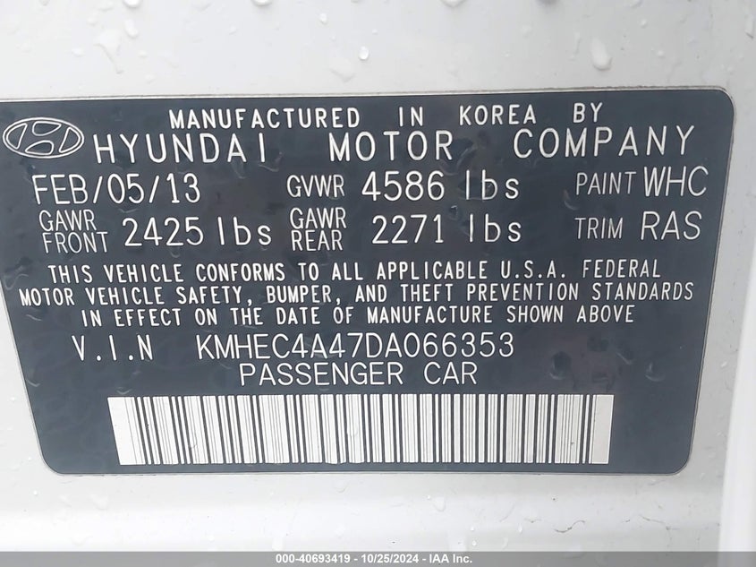 2013 HYUNDAI SONATA HYBRID LIMITED - KMHEC4A47DA066353