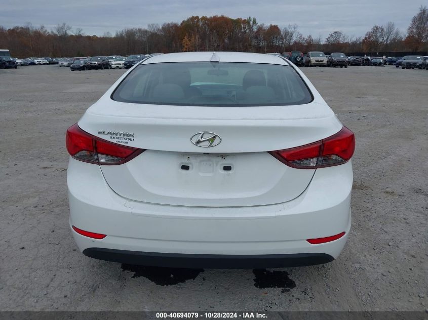 2016 Hyundai Elantra Se VIN: 5NPDH4AE7GH693075 Lot: 40694079