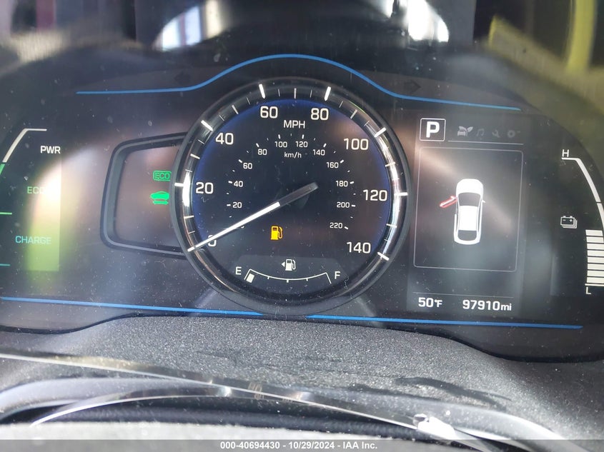 VIN KMHC65LC6KU165380 2019 HYUNDAI IONIQ HYBRID BLUE