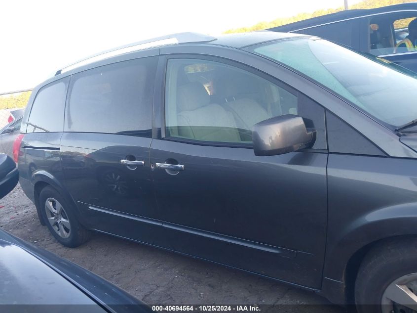 2008 Nissan Quest 3.5 S VIN: 5N1BV28U28N122222 Lot: 40694564