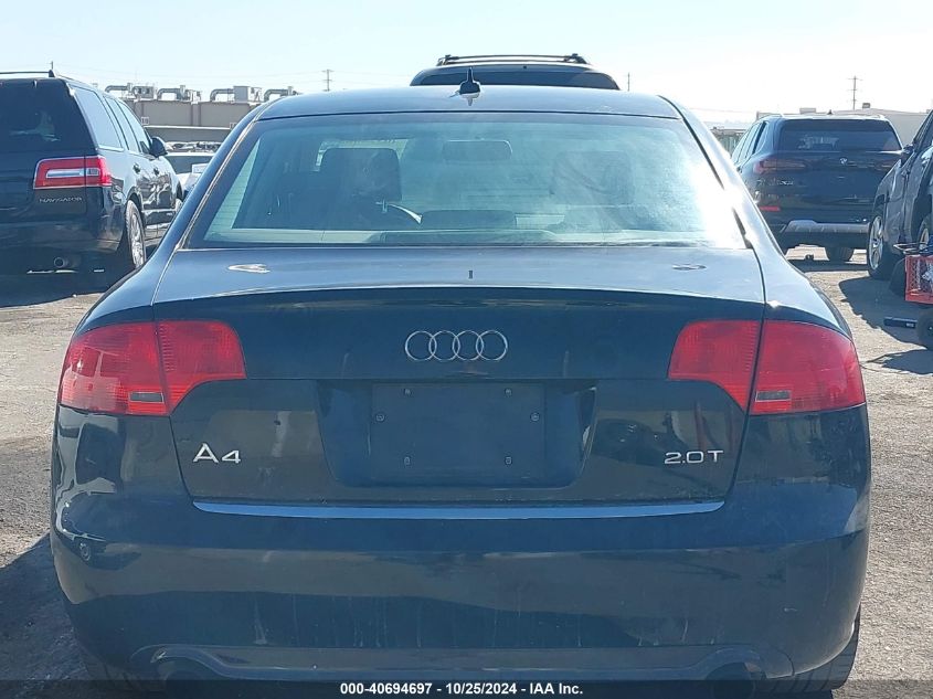 2008 Audi A4 2.0T/2.0T Special Edition VIN: WAUAF78E08A070659 Lot: 40694697