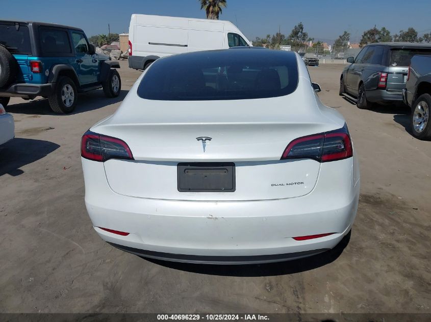 2022 Tesla Model 3 Long Range Dual Motor All-Wheel Drive VIN: 5YJ3E1EB7NF166877 Lot: 40696229