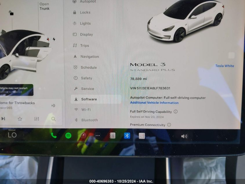 2020 Tesla Model 3 Standard Range Plus Rear-Wheel Drive/Standard Range Rear-Wheel Drive VIN: 5YJ3E1EA8LF783631 Lot: 40696383