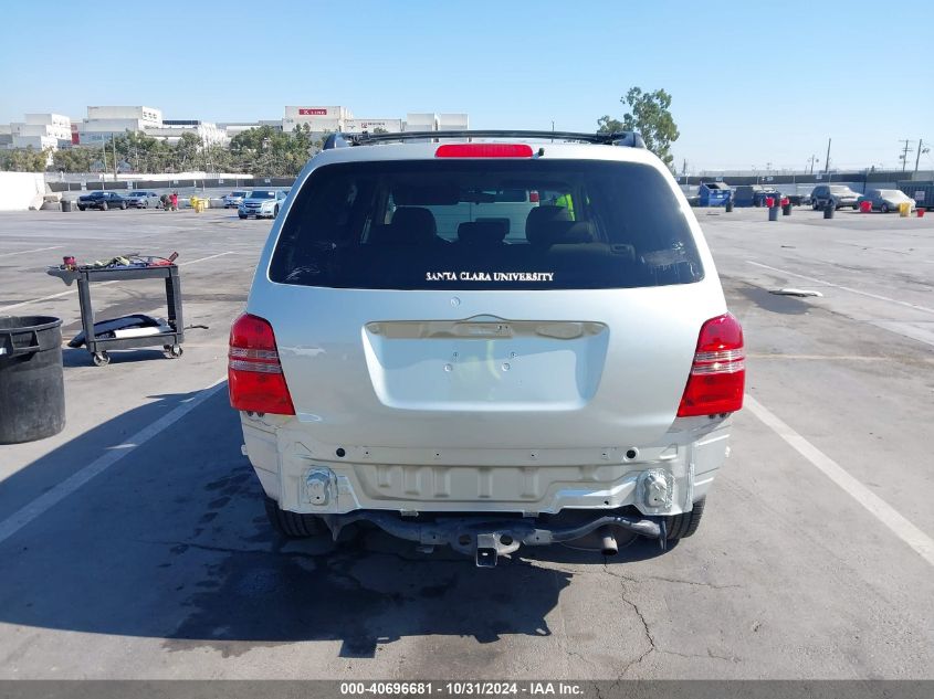 2003 Toyota Highlander Limited V6 VIN: JTEGF21AX30117116 Lot: 40696681