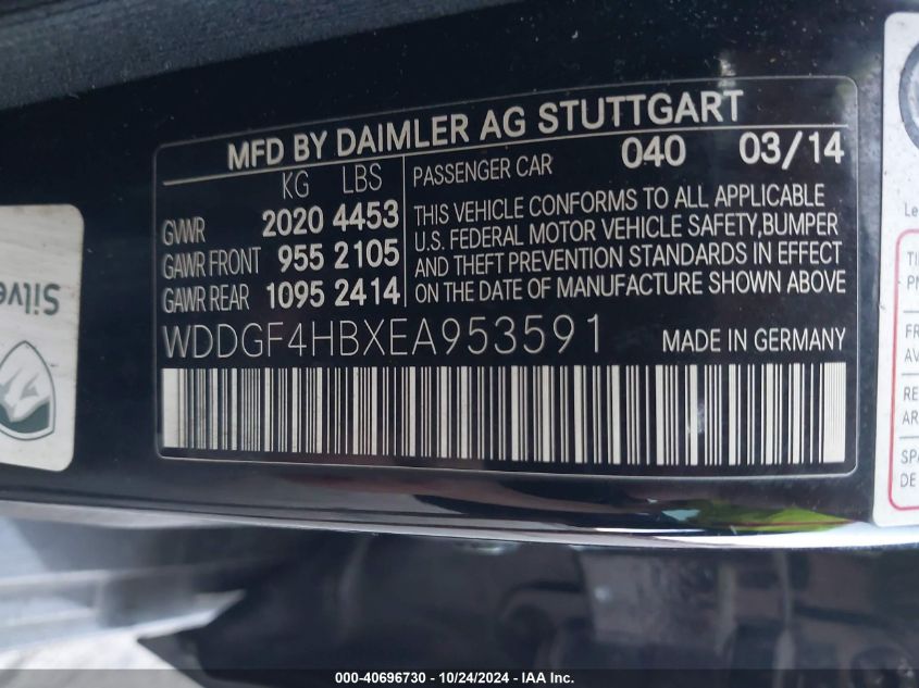 2014 Mercedes-Benz C Luxury/Sport VIN: WDDGF4HBXEA953591 Lot: 40696730