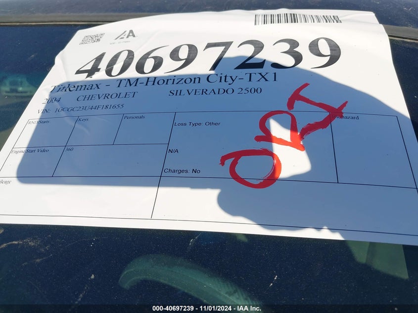2004 Chevrolet Silverado 2500 Ls VIN: 1GCGC23U44F181655 Lot: 40697239