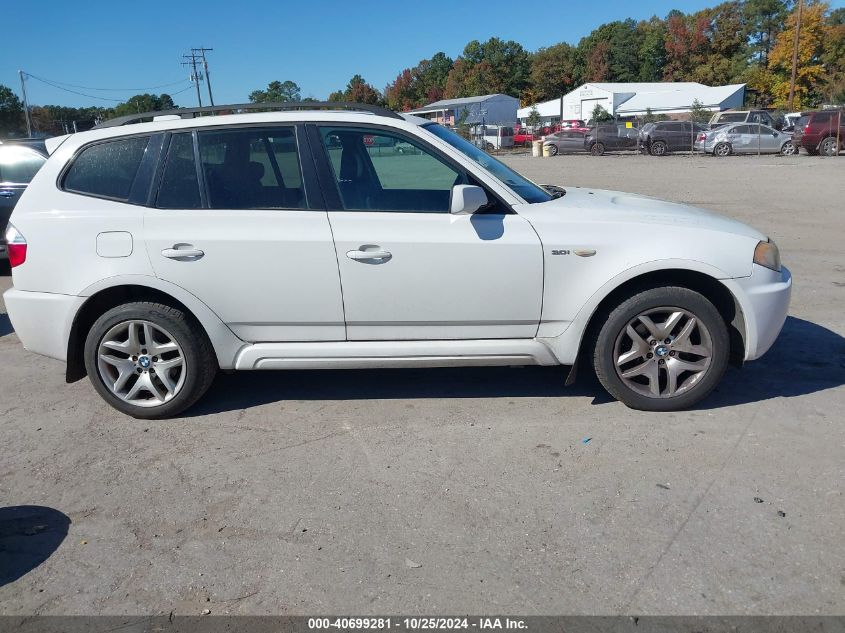 2006 BMW X3 3.0I VIN: WBXPA93476WD33161 Lot: 40699281